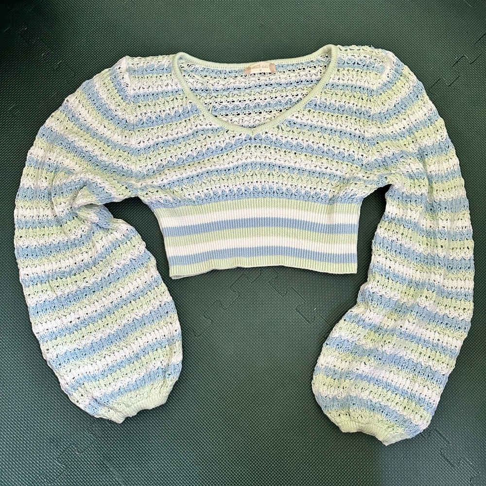 Altar’d State Knitted Bell Sleeve Crop Top